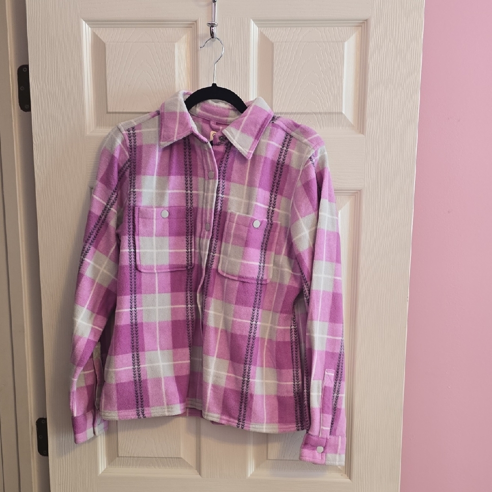 Magellan Outdoors Women's Pink and‎ White Plaid Button Down Shirt